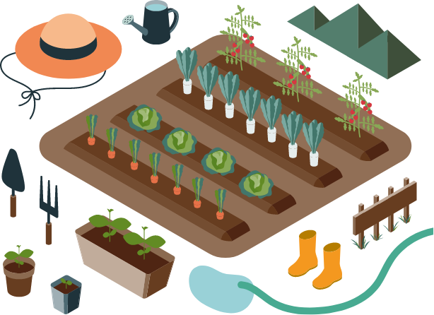 株式会社ARCHが運営するシェア農園のイメージイラスト画像